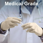 FifthPulse Medical Examination Latex Gloves - Extra Thick 4.5 Mil, Powder Free Disposable Gloves - 50 Count - XS - Natural