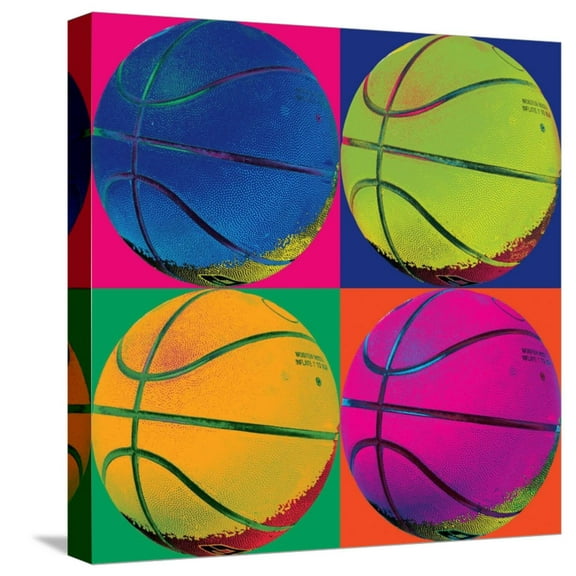 Art.com Ball Four-Basketball Stretched Canvas Print Wall Art by Hugo Wild, 16" x 16"