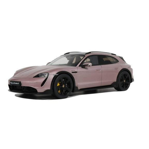 2022 Porsche Taycan Turbo S Cross Turismo Pink Metallic 1/18 Model Car by GT Spirit