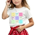 thumbnail image 1 of MEZZALL Children Casual Letter Pattern Print Multicolor T-Shirts Round Neck Short Sleeve Tshirts, White, 90, 1 of 4