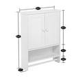 thumbnail image 3 of Tcbosik Wall Mounted Bathroom Cabinet with Towel Bar & Open Shelf, 19.1" Space-Saving Double Door Storage Organizer Cabinet for Small Bathrooms/Over the Toilet, White, 3 of 9