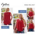 thumbnail image 3 of Camiseta sin mangas Eytino para mujer, talla grande, verano, cuello en V, chifón, 4X, roja, 3 of 7