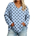 thumbnail image 7 of Womens V Neck Long Sleeve Tops Plus Size Printed Casual Blouses Soft Comfortable Shirts Summer Fall Tops Loose Fit Pullover Tops Daily Wear Outfits Tops, 7 of 7
