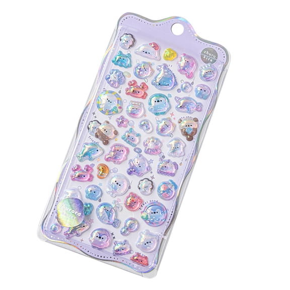 3D Relief Sticker Scrapbooking Creative Candy Hand Making Diaries Stationery Sticker Decorations Aesthetic Sticker