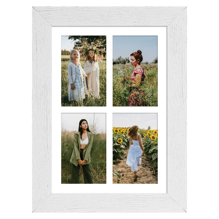 upsimples 6x6 Picture Frame Set of 3, Display Pictures 4x4 with Mat or 6x6  Without Mat, Multi Photo Frames Collage for Wall, Black