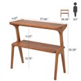 thumbnail image 4 of Finmind Narrow End Table for Living Room, 2-Tier Slim Sofa Side Table with Solid Wood Legs, 4 of 6