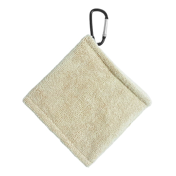 Toalla de golf de bolsillo pequeña con clip en D para pelotas y palos. Limpiador portátil de pelotas de golf. Accesorios para hombres y mujeres. Ejercicio en el campo.