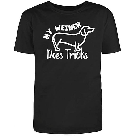 RedBarn My Weiner Does Tricks Men's Cotton Novelty Sarcastic Funny T Shirt