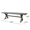 thumbnail image 6 of GDF Studio Gedney Outdoor Aluminum Dining Bench, Dark Gray, 6 of 9