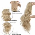 thumbnail image 4 of Benehair Clip in Hair Extensions as Human Drawstring Ponytail Real Long Thick Hair Piece Curly Wavy for Woman Ash Blonde mix Bleach Blonde 24", 4 of 11