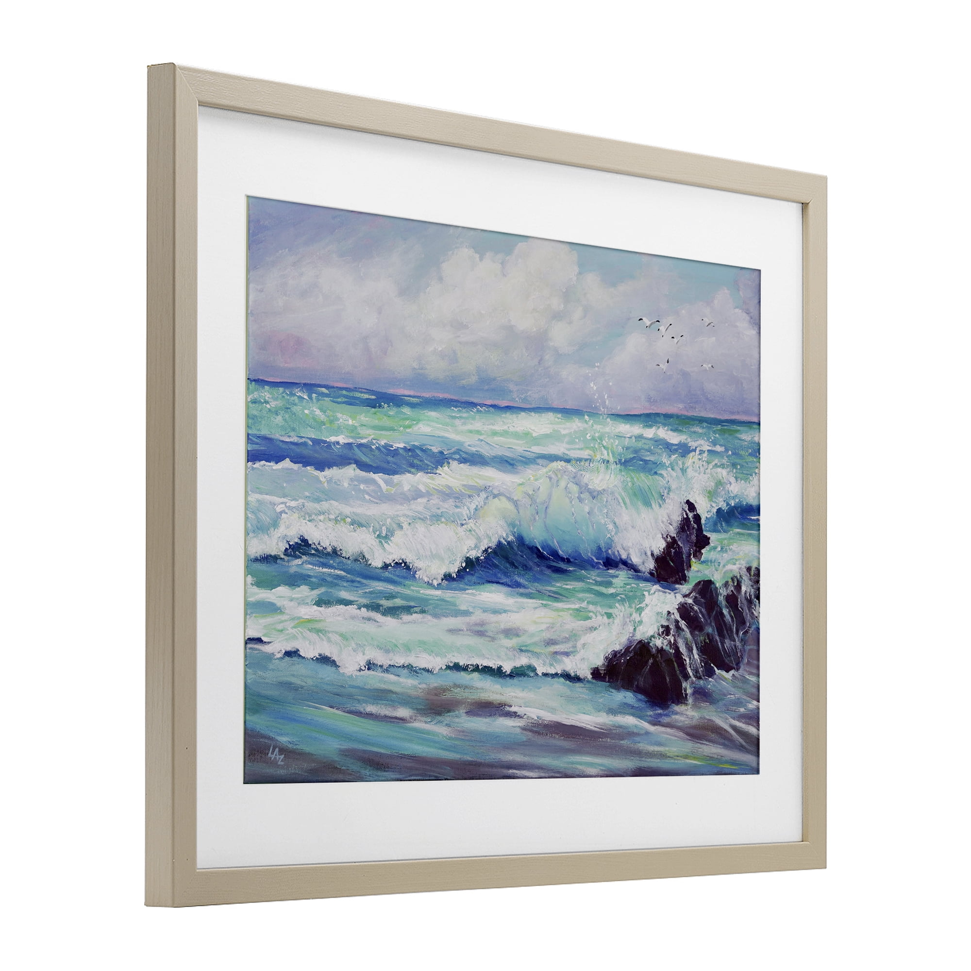 Stupell Industries Down By The Sea Birch Framed Print Under Glass, design by Lee Ann Zirbes