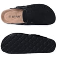 thumbnail image 7 of Litfun Suede Clogs for Women Cork Footbed Leather Sandals Arch Support Potato Shoes with Adjustable Buckle, Black, 7 of 7