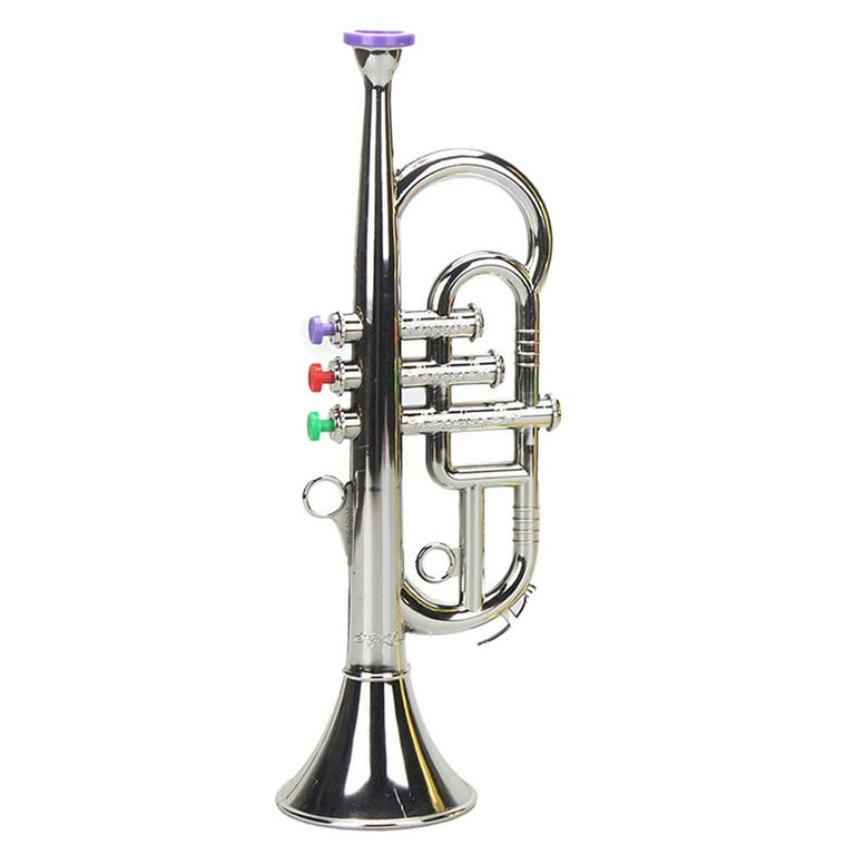 Trumpet 3 Tones 3 Colored Keys Simulation Play Mini for Children Birthday Party Toy Gold