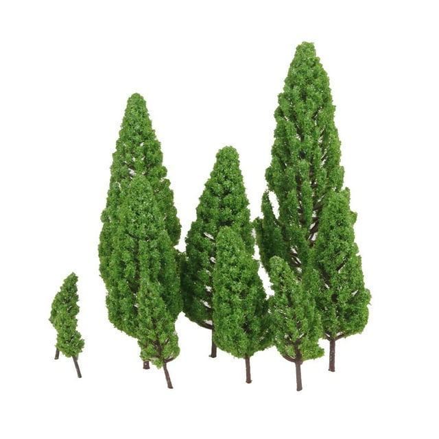 Conjunto de 10 Modelos de Paisaje de Tren con Árboles en Escala 1:50-1:400