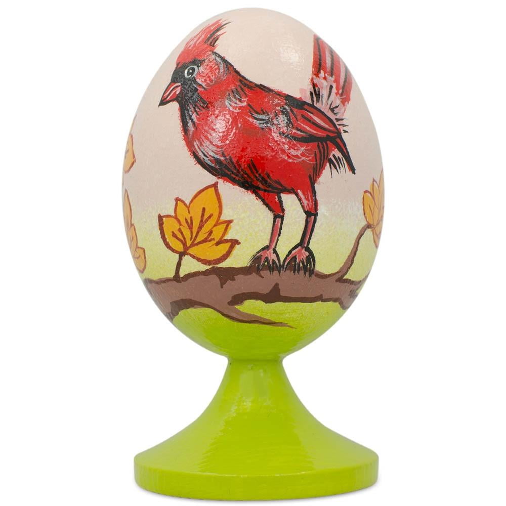 BestPysanky Red Cardinal Bird on Autumn Branch Wooden Figurine