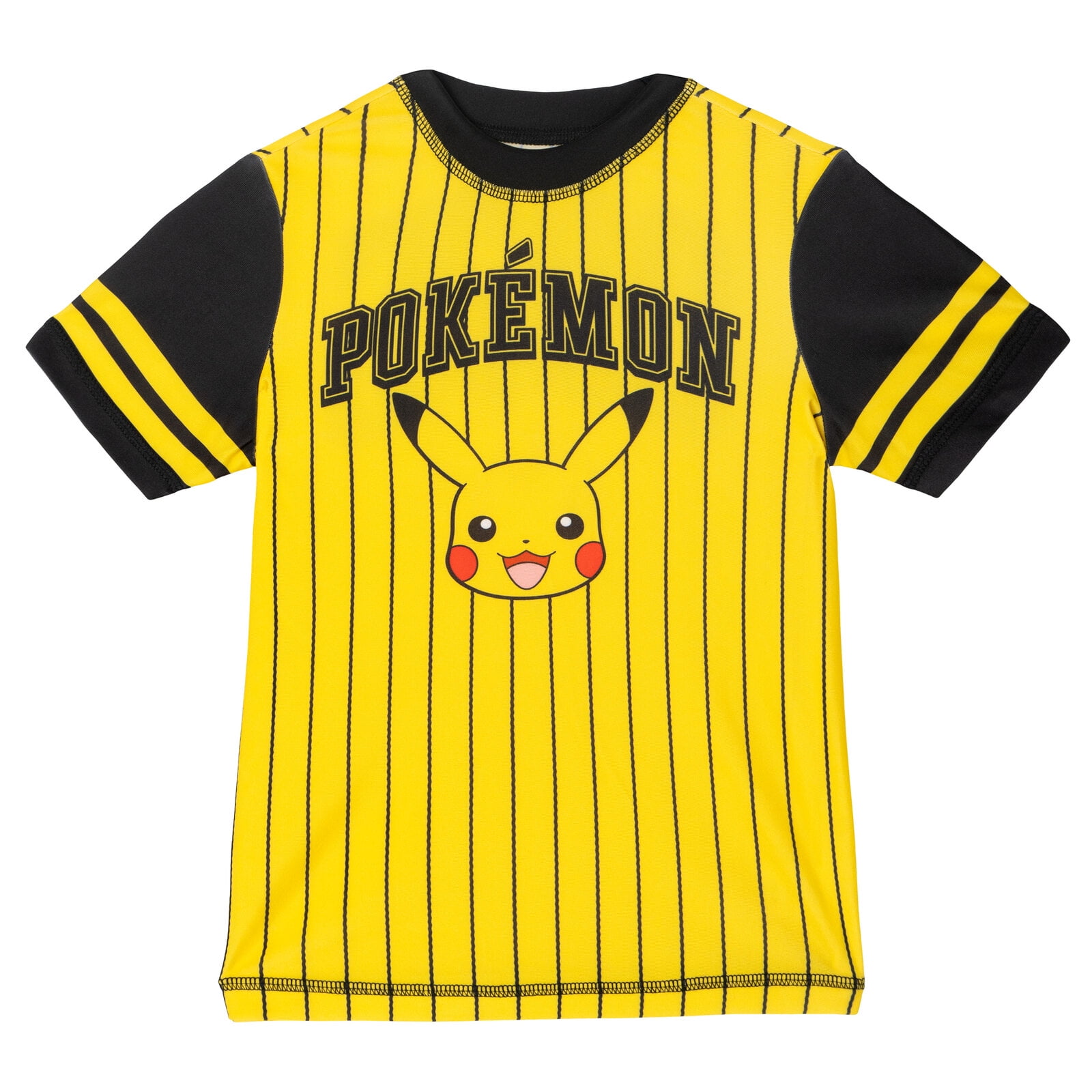 Pokemon Pikachu Raglan Rash Guard and Swim Trunks UPF 50+ Outfit Set Little Kid to Big Kid