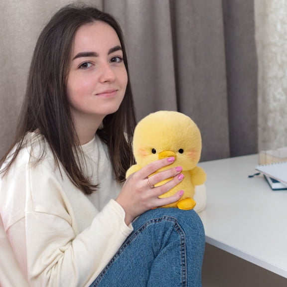 Soft Plush Chick Stuffed Animal, Realistic Chick Companion Toy, Sleep Aid Anxiety Relief Plush Doll, Cute Chick Stuffed Toy, Comforting Companion Plush for Home & Travel, 6.3in/16cm, Yellow
