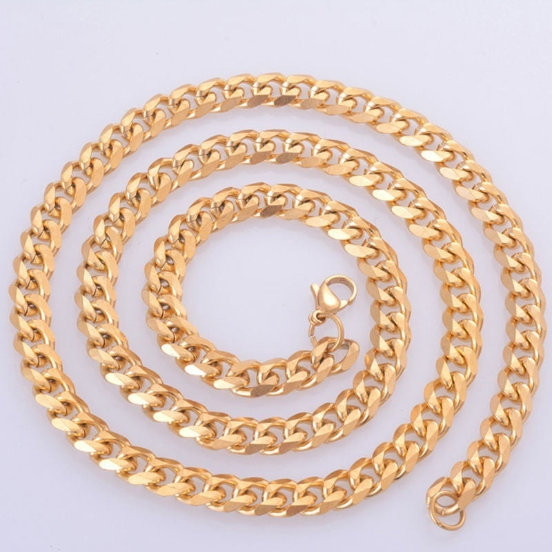 NEW MEN HEAVY 3.5/5/7mm 18K GOLD PLATED 