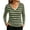 Army Green, variant on Women's V Neck Long Sleeve Striped T-Shirt Classic Slim Casual Tops Soft Stretchy Tunic Shirts for Everyday S