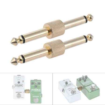 2 Pack 1/4 Inch 6.35mm Guitar Effect Pedal Coupler Connector Straight Type Guitar Pedal Board