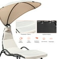 thumbnail image 4 of Costway  Patio Hanging Chaise Lounge Swing Canopy Cushion Beige, 4 of 9