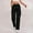 Black1#, variant on Caywon Women's Solid Color Elastic Waist Cargo Pants with Button Pockets High Stretch Fabric Loose Casual Full-Length Trousers for Outdoor Daily Wear