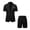 Black-JmDKZ, variant on JFOPQVSM Men's Suit Set 2 Piece Short Sleeve Jacket and Shorts Thin Lightweight Leisure Suit Loose Short Trousers Elastic Waist Casual Summer Suit Streetwear