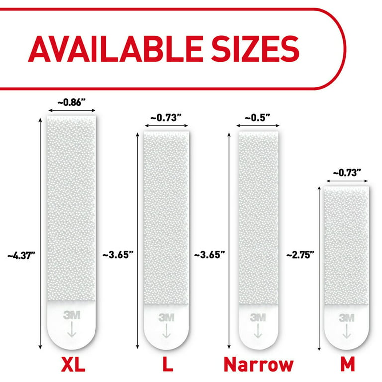 Command™ Narrow Picture Hanging Strips, White, 4 Sets of Strips/Pack