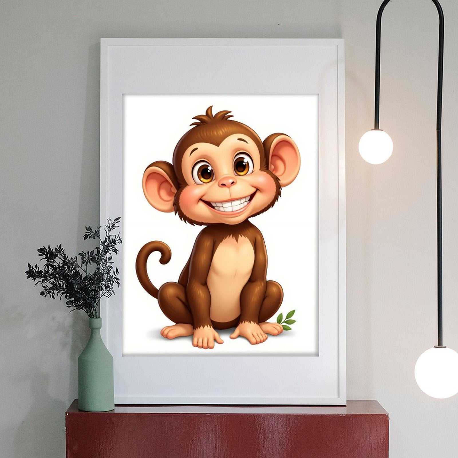 Diamond Art Kit for Adults, Cute Cartoon Monkey Smiling Diamond Painting for Adults Beginners, 5D DIY Diamond Art Painting Kits, Colorful Diamond Painting Craft for Home Decor 12x16