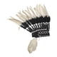 thumbnail image 4 of Sombrero de jefe indio, disfraz, tocado, banda para el cabello, diadema para hombres y mujeres, tocado de plumas Blanco negro, 4 of 9