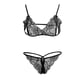 thumbnail image 2 of de encaje transparente para mujer Bragas sin entrepierna Conjunto de lencería Ropa de dormir Negro Yuyangstore sujetador bragas conjunto, 2 of 8