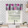 thumbnail image 2 of Blue Yellow Floral Valance Curtain Boho Dahlia Chrisanthemum Flowers Pattern Rod Pocket Valance Window Treatments Short Curtains for Kitchen Bathroom Farmhouse 54x18inch, 2 of 6