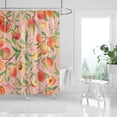 thumbnail image 3 of Pink Cute Peach Shower Curtain Orange Fruit Floral Colorful Bathroom Curtains Set Waterproof Fabric with 12 Hooks (72 * 72inch/180cm*180cm), 3 of 6