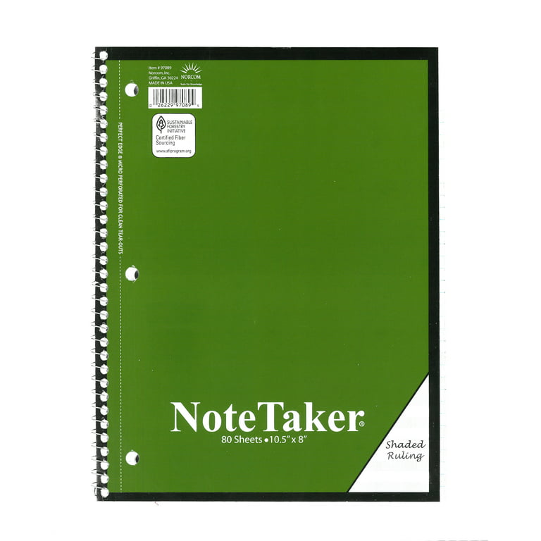 Notetaker Notebook, 10.5 X 8, 80 Count 