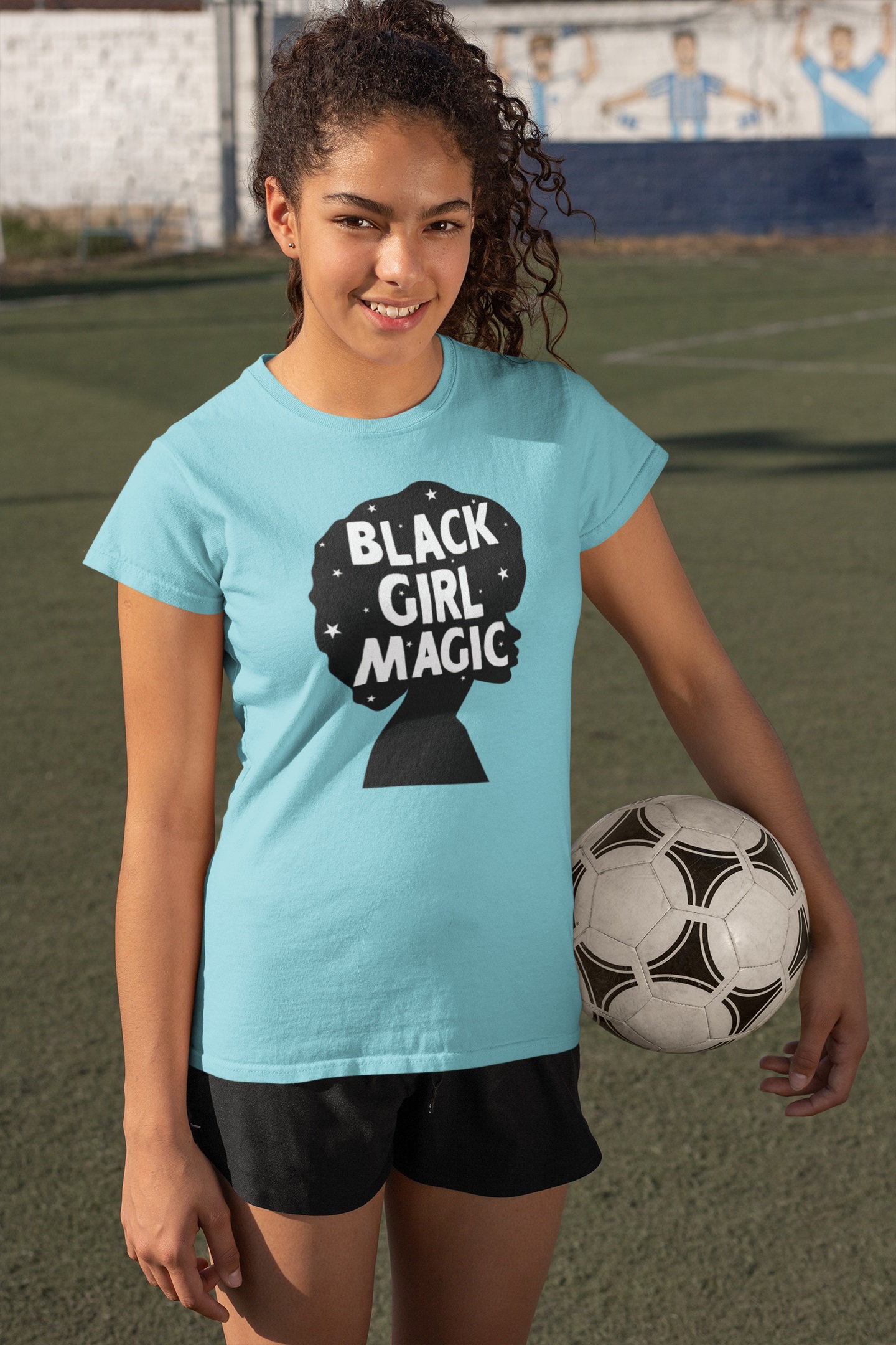 Old Glory Juniors Black History Month Black Girl Magic Afro Short Sleeve Graphic T Shirt - image 3 of 6