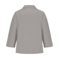 thumbnail image 5 of Women's Summer V Neck Three Quarter Sleeve Top Shirt Blouse Solid Color Loose Fit Casual Daily Wear Work Office Vacation Outfits Fashion Essential Gift for Women | Aestivo,Gray L, 5 of 8