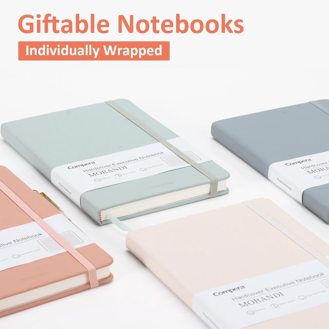 Comix Lined Journal,Hardcover Notebooks, 176 Pages, 8.5 x 5.3in, 4 Pack, Pastel Color
