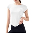 thumbnail image 3 of RongHuan Short Sleeve T Shirts for Women Basic Tees Cropped Tshirts Casual Summer Tops Crewneck Shirt, 3 of 4