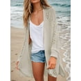 thumbnail image 5 of SANOPY Womens Light Open Front Knit Sheer Cardigans Summer Boho Lightweight Long Sleeve Kimono Long Sweater, 5 of 6