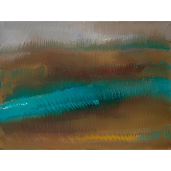 The Canfield Collection - Cook's Pines - Teal and Brown Abstract Home Wall Art Décor on a Giclée Canvas Print Artwork - Living Room Design - 11 x 14 inches