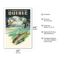 thumbnail image 2 of Province of Quebec (La Province de Québec) - Fly Fishing Fisherman - Vintage Travel Poster c.1930 - Fine Art Matte Paper Print (Unframed) 30x44in, 2 of 4