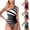Black, variant on Womens Striped One Piece Swimsuit Cutout Design Quick Dry Fabric Relaxed Silhouette for Pool Parties Black S