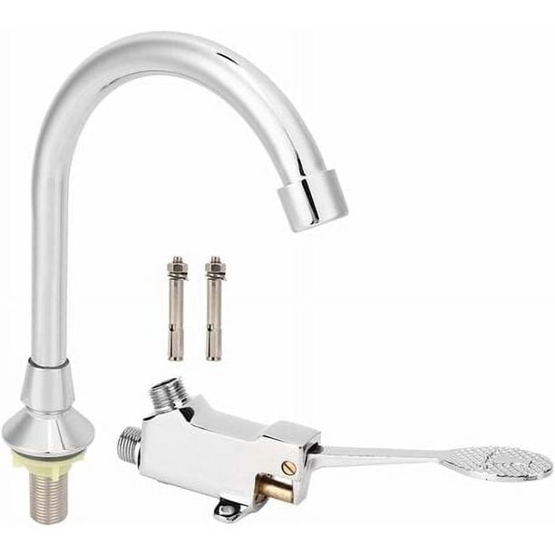 Juego de grifo de lavabo de baño con pedal para laboratorio de medicina, kit de grifo de agua para lavabo con pedal, accesorio