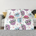 thumbnail image 3 of Throw Blanket for Couch - Blue Purple Pink Owl Super Soft Fuzzy Comfy Warm Throw Blanket, Cozy Lightweight Funny Plush Flannel Blanket Throws for Sofa and Bed All Season, 3 of 5