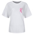 thumbnail image 4 of Razzly Women's T Shirts Stylish Graphic Tee For Cancer Awareness Month Celebrating Support And In A And Comfortable Design Short Sleeve Casual Shirts for Women 2 Shirt Casual Short Sleeve(White,2XL), 4 of 5