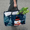 thumbnail image 7 of Snowman Large Capacity Reusable Laundry Bag – Foldable Oxford Cloth Shopping Bag, Cube Organizer, and Beach Bag, 7 of 7