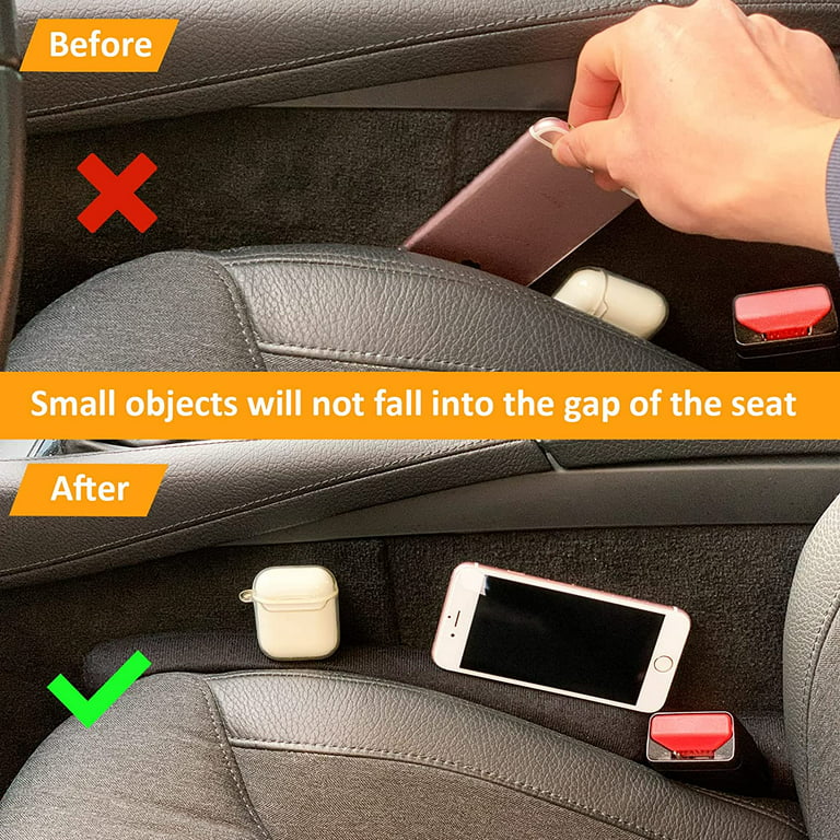 LYCARESUN 2 Pack Car Seat Gap Filler, Universal Car Seat Gap Plug to Fill  The Gap Between Seat and Console Stop Things Dropping, Black