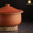thumbnail image 4 of Swadeshi Blessings Clay Pot for Cooking With Lid, 4L/ Unglazed Earthen Kadai/ Lead Free Mud Handi + Free Palm Leaf Stand, 4 of 7