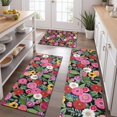 thumbnail image 2 of Pioneer Flower Floral Print Pattern Kitchen Rugs Sets Of 3,Kitchen Runner Rugs Non Skid Washable,Decorative Kitchen Floor Mats for Kitchen,Sink,Laundry,17"x30"+ 17"x47" + 17"x59", 2 of 6