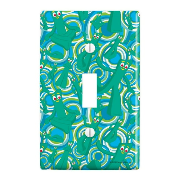 Psychadelic Gumby Pattern Plastic Wall Decor Toggle Light Switch Plate Cover